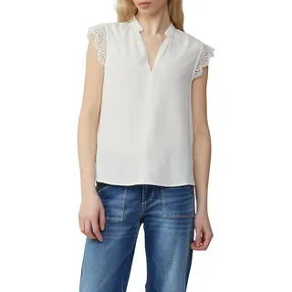 QS Damen 2162739 Bluse mit Spitze, Ecru, 44 - 44