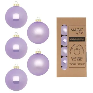 MAGIC by Inge Weihnachtsbaumkugel, Weihnachtskugeln Glas 4cm 36 Stück - Lilac Breeze lila