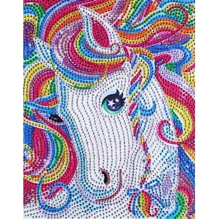 ABEUTY Diamond Painting DIY 5D Spezielle Form Strasssteine Weißes Pferd Tier Teilbohrer Kristall Diamant Kunst Kits (Pferd)