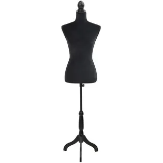 vidaXL Damenbüste Schneiderpuppe Büste Torso Angezogen Mannequin Schwarz