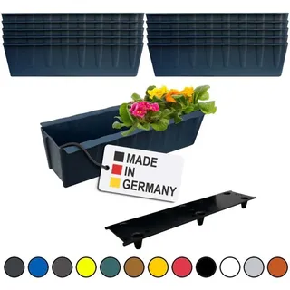 Buri - 10 Euro-Paletten Blumenkästen-Einsätze inkl. Bewässerungsmatte 37,3cm Anthrazit Pflanzkasten für Europalette Palette Balkonkasten Blumentopf