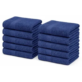 10-teiliges Set Kinderhandtücher, 30x30 cm, dunkelblau - Dunkelblau