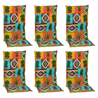 beo Gartenmöbel-Auflage Tijuana  (Hochlehner, 6 Stk., L x B x H: 118 x 46 x 8 cm, Baumwolle, Polyester, Orange/Grün)