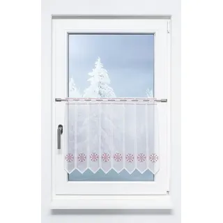 Plauener Spitze® Scheibengardine Eiskristall (1 St), transparent, HxB 49x180.4cm rot 180 cm x 49 cm