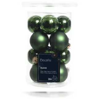 Kaemingk Weihnachtsbaumkugeln Glas 3,5 cm 16 Stück piniengrün