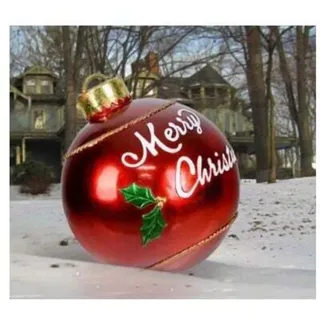 Riesige 60 Cm Weihnachtskugel, Transparente Kugel, Aufblasbare Riesen-weihnachtskugel, Aufblasbare Weihnachtskugel Für Draußen, Pvc-weihnachtsdekoration, Rot