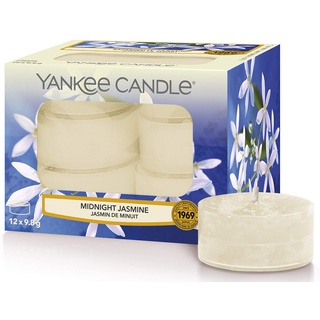 Yankee Candle Duft-Teelichter | Midnight Jasmine | 12 Stück, Teelicht Kerzen (x 12)