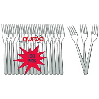 Plastikgabel LUX Mehrweg Dessertgabeln Plastikbesteck - Transparent 100 Stück