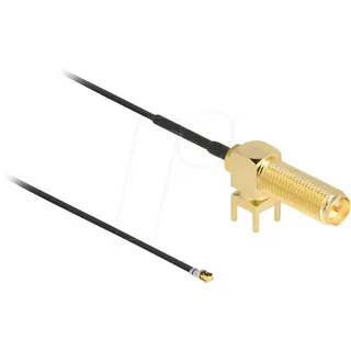 DeLock Antennenkabel RP-SMA 90° PCB Buchse / MHF® 4L Stecker 1,13 25 cm