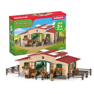 Schleich Farm World Pferdestall mit Pferden und Zubehör 42195