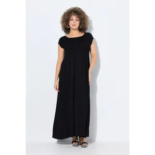 Ulla Popken Damen große Größen Übergrößen Plus Size Smokkleid, A-Linie, Carree-Ausschnitt, Halbarm schwarz 54+ 807665100-54+