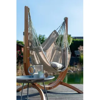 La Siesta Hängematte, Grau, Holz, Eukalyptusholz, Schichtholz,massiv, 100x152x92 cm, Gartenmöbel, Hängematten