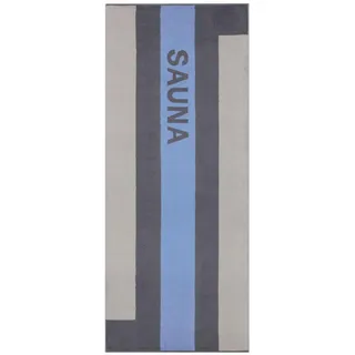 Cawoe Saunatuch, Blau, Grau, Hellgrau, Textil, Streifen, 80x200 cm, Textiles Vertrauen - Oeko-Tex®, Made in Germany, Oeko-Tex® Standard 100, saugfähig, Aufhängeschlaufe, durchgefärbt, Freizeit, Wellness, Saunatücher