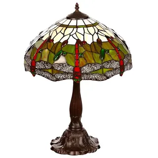 BIRENDY Stehlampe Lampe im Tiffany-Stil 16 Zoll Libelle Tiere Rose Tischlampe