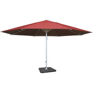 Sonnenschirm Carpi Ii, Gastronomie Marktschirm, Ø 5m Polyester/alu Mast Weiß 28kg Rot Mit Ständer