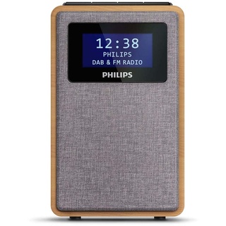 Philips R5005/10 Radiowecker, DAB+ Radio (2,5 Zoll Full-Range-Lautsprecher, Kompaktes Design, DAB+/FM-Radio, Schwarz glänzendes Display, Zweifacher Alarm)