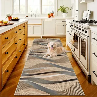Heavy-Duty Hall Runner Narrow Rugs Door Mat Kitchen Runner Rug 80 x 200 cm Küchenteppich Rutschfest Waschbarer Flur Teppich für Entryway Schlafzimmer Wohnzimmer Bodenmatte Küchenläufer Flurteppich