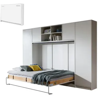 QMM TraumMöbel Schrankbett, Weiß, Holzwerkstoff, 140x200 cm, Schlafzimmer, Betten, Klappbetten