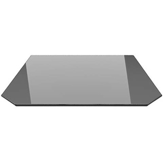 Sechseck 100x100cm Glas schwarz - Funkenschutzplatte Kaminbodenplatte Glasplatte f. Kaminofen (Schwarz SE100x100cm - ohne Silikon-Dichtung)