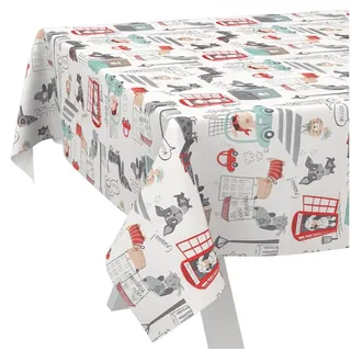 ANRO Wachstuch-Tischdecke abwaschbar Kindermotiv 140 x 140 cm Mehrfarbig
