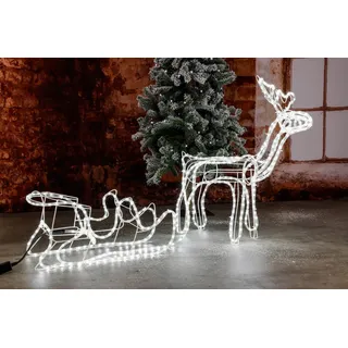 Gravidus LED-Dekofigur XXL Rentier mit Schlitten, beleuchtet, 432 LEDs