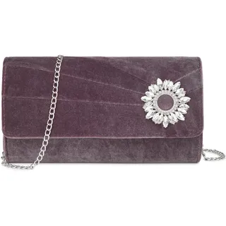 Miss Lulu Clutch Tasche Daman Samt, Eleganter Abendtasche, Mit Strass Handtasche Hochzeit, Braut Tasche mit Kette für Hochzeiten, Partys und Bankette