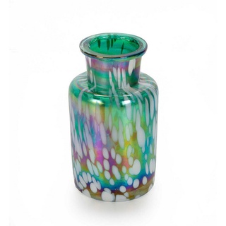 Bubble-Store Dekovase mit irisierendem Farbverlauf (bunte Vase), Glasvase Höhe 13 cm grün
