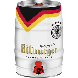 BITBURGER® Premium Pils | Partyfass mit Zapfhahn (1x 5l) | Hopfenbetonter Pilsgenuss | Aus Besten Hopfensorten | Nach Deutschem Reinheitsgebot Gebraut