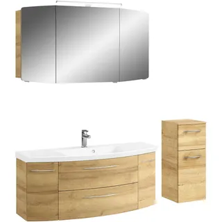 Pelipal Badezimmer Cassca, Eiche, Holzwerkstoff, 4-teilig, 7 Fächer, 2 Schublade(n),3 Schublade(n) Schubladen, 151 cm, Made in Germany, hängend, Typenvielfalt, Badezimmer, Badmöbelsets & Badmöbelserien, Badmöbel-Set