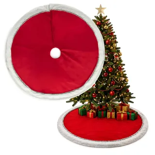 COM-FOUR® Premium Weihnachtsbaumdecke zum Schutz vor Tannennadeln | runde Christbaumdecke für den Weihnachtsbaum - Unterlage für Tannenbaum