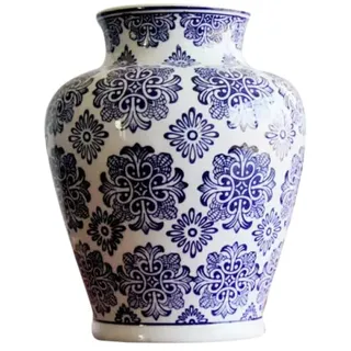 AMITVA Chinesische Keramikvase, weiß, groß, chinesische Vase, Porzellan, Blumenvase, chinesische antike Keramikvasen, traditionelle dekorative Vase, A hoch, 29 cm