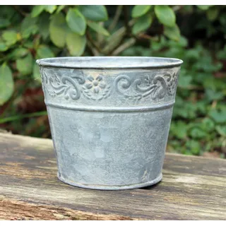 Blumentopf Pflanzgefäß Zink Übertopf Nostalgie Shabby Pflanztopf Landhaus Garten
