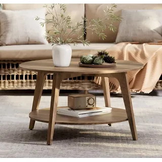 VASAGLE Couchtisch Weiß MDF 80 x 45 cm