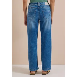 Loose-fit-Jeans CECIL, Damen, Gr. 34, Länge 32, mid blau wash, Jeans, 78% Baumwolle, 20% Polyester, 2% Elasthan, unifarben, lang, Jeans, 5-Pocket-Style, Topseller