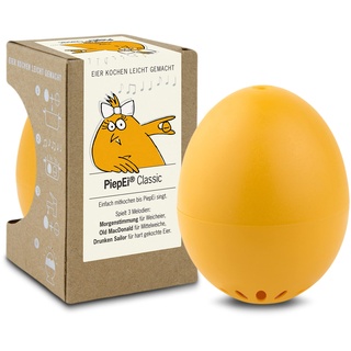 PiepEi Classic Orange - Singende Eieruhr zum Mitkochen - Eierkocher für 3 Härtegrade - Piep Ei mit 3 Melodien - Lustiges Kochei - Musik Eggtimer - Brainstream