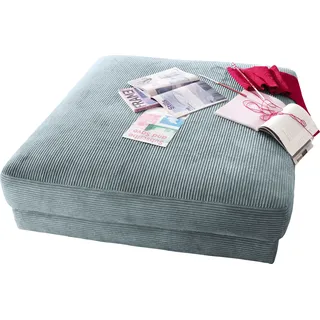 Home Affaire Hocker Enisa Cord 100 x 43 x 100 cm Blau