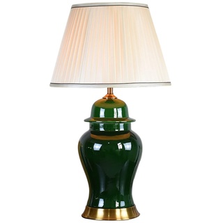 YHQSYKS Bauernhaus-Tischlampe aus Keramik, Moderne hohe Schreibtischlampe für Schlafzimmer mit weißem Stoffschirm, Nachttischlampe für Wohnzimmer, Büro, Arbeitszimmerbeleuchtung