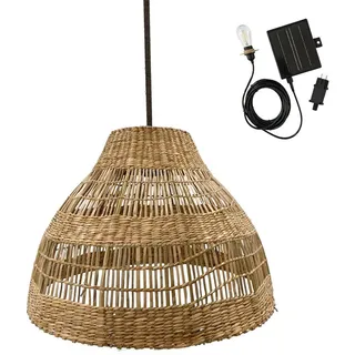 Lumisky Solar-Led-Pendelleuchte, Beige, Naturmaterialien, 48x33x48 cm, Lampen & Leuchten, Außenbeleuchtung, Solarleuchten