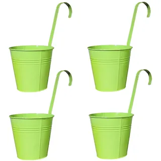 Geschenkestadl Hängetöpfe Ø 16 cm Übertopf Blumentopf 4 Stück (Grün)