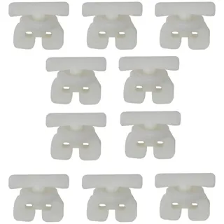 BIG-SAM - 10 Gardinenstangen Universal Feststeller | 10 Stück | Flügelbreite 18mm | in off white | für Gardinen- oder Vorhangschienen