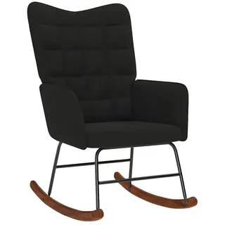 vidaXL Schaukelstuhl 61 x 78 x 98 cm Schwarz Samt mit Rollen