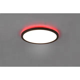 Trio R64371132 LED-Deckenleuchte Aureo 1x18W | 2200lm | 3000-6500K + RGB | IP20 - indirekte Beleuchtung, integrierter Dimmer, stufenlos einstellbare Lichtfarbe, Memory-Funktion, Nachtmodus, Fernbedienung, mattschwarz