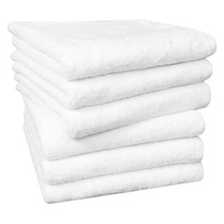 Zollner Handtuch StarElba Set, 50 x 100 cm, 100% Baumwolle, weiß, 6 Stück