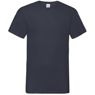 Fruit of the Loom Valueweight V-Neck T Basic T-Shirt mit V-Ausschnitt in versch. Farben und Größen, deep navy, XL