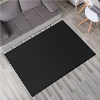 TT Home Krabbelmatte Babyzimmer Teppich Spielmatte Kinder Unifarben Rutschfest Flauschig, Farbe: Schwarz, Größe:120x160 cm