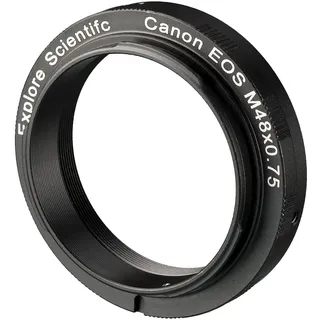 Explore Scientific Kamera Ring M48 x 0,75 für Canon EOS Vollformat | M48 Innengewinde, 47,5 mm freie Öffnung, 10 mm Lichtweg, matt schwarz eloxiertes Aluminium, 40 g, gegen Vignettierung