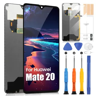 LCD Bildschirm für Huawei Mate 20 Bildschirm für Huawei Mate 20 HMA-L29 HMA-L09 HMA-LX9 HMA-AL00 LCD Display Touchscreen Digitizer Vollmontage mit Reparaturset (Schwarz)