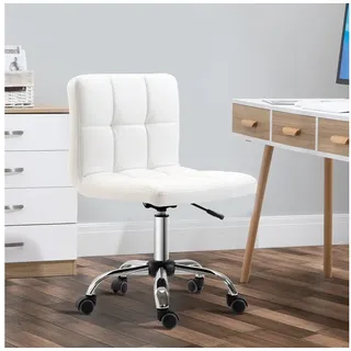 HOMCOM Bürostuhl Ergonomischer Höhenverstellbarer Drehstuhl (Schreibtischstuhl, 1 St), mit 5 Nylonrädern, für Büro, Arbeitszimmer, Weiß weiß