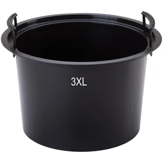 MELTOM Einsatz Pflanzeinsatz für den Topf mit Griffen Rund Größe 3XL (DxH) 35,7 cm x 22 cm Schwarz