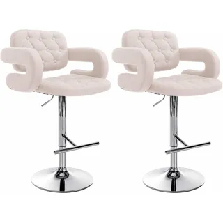 CLP Barhocker Dublin 2er Set höhenverstellbar drehbar Beige